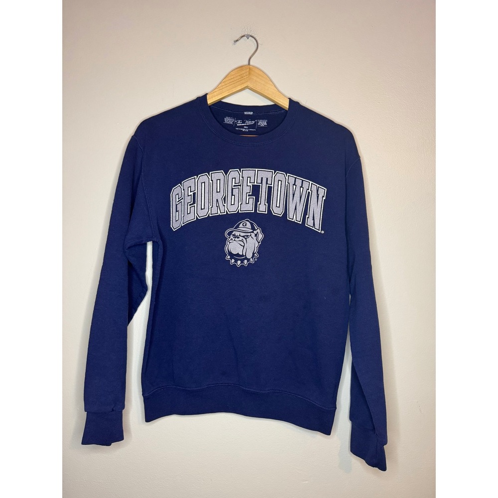 The Victory Georgetown University Hoyas Crewneck Sweatshirt Navy Blue Small‎